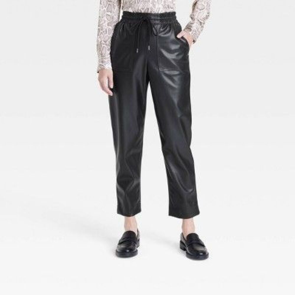 a new day Black Faux Leather Pants